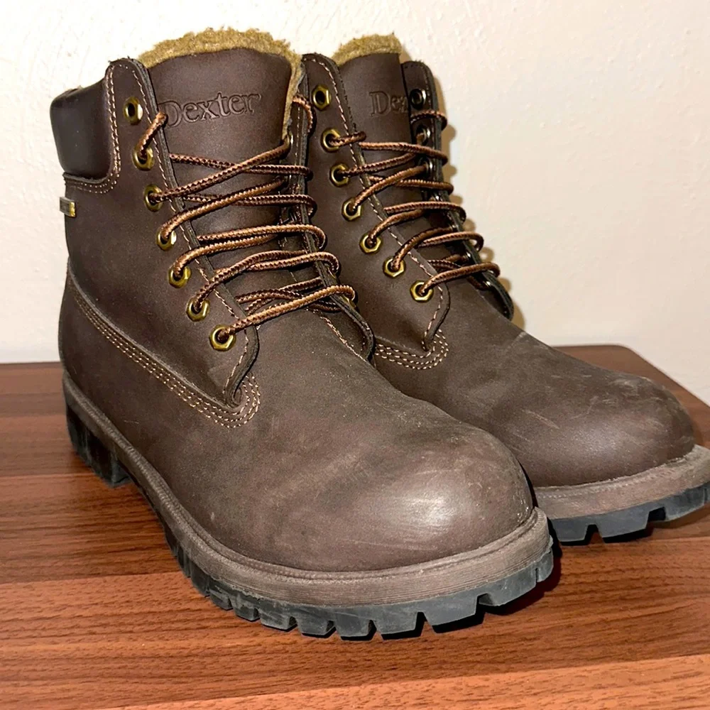 Men\'s Dexter Duck Leather/Rubber, Fleece-Lined Work/Snow Boots, Sz 9 Men main image 4
